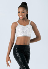 Weissman Sequin Performance Bra Top Weiß [Weiß]