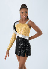 Weissman Colorblock Sequin Dress Gold [Gold]