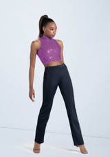 Weissman Sequin Sleeveless Crop Top Black [Black]