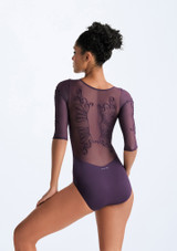 Ballet Rosa Ember Besticktes Mesh 3/4 Ärmel Trikot Dunkelviolett Rückseite [Violett]