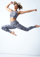 Move Dance Stellar Cross Back Crop Top - Dimensionen Vorderseite [Gemustert]