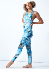 Move Dance Onyx Cross Back Unitard - Pazifik PAC Vorderseite 2 [Gemustert]