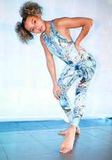 Move Dance Onyx Cross Back Unitard - Pazifik PAC Vorderseite 2 [Gemustert]