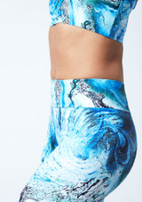 Move Dance Venus High Waist Leggings - Pazifik Close-up der Vorderseiete 2 [Gemustert]