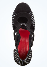 Port Dance Mara Tanzschuh 2.8" Schwarz-Weiß Unten 2 [Schwarz]