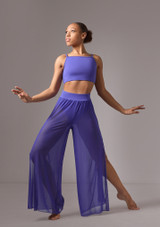 Move Dance Ruby Tanzhose mit weitem Bein Tiefblau Front [Blau]