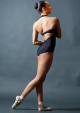 Capezio Pleated Synergy Front Halter Leotard* Black Back 2 [Black]