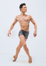 Ballet Rosa Herren Baahir Shorts mit Print Grau Vorderseite 2 [Grau]