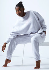 Bloch Frottee Oversize-Sweatshirt Grau Vorderseite [Grau]