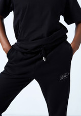 Bloch Frottee Jogginghose Schwarz Close-up der Vorderseiete [Schwarz]