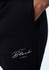 Bloch Frottee Jogginghose Schwarz Close-up der Vorderseiete 2 [Schwarz]