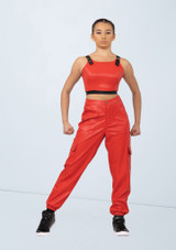 Weissman Faux Leather Crop Top Rot 58 [Rot]