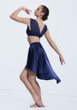 Weissman Charmeuse High-Low Skirt Navyblau 2 [Blau]