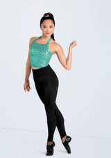 Weissman Cropped Sequin Halter Top Smaragd [Grün]