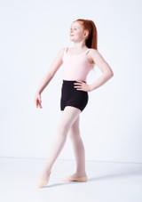 Move Dance Ava Rolltop-Tanzshorts für Mädchen Schwarz Vorderseite 2 [Schwarz]