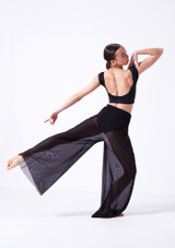 Move Dance Grace Lange Mesh-hose Französisch lila Back [Rosa]