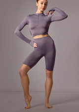 Move Dance Pippa Nahtlose Shorts Schiefer Front [Grau]