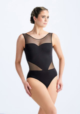Ballet Rosa Danna Netz-Trägertrikot Schwarz Vorderseite 2 [Schwarz]