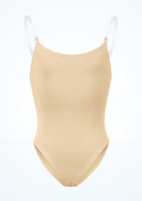 Bloch Auva Bodysuit für Mädchen Sand Vorderseite [Tan]