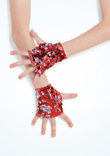 Weissman Hologram Sequin Mitts Rot 7 [Rot]