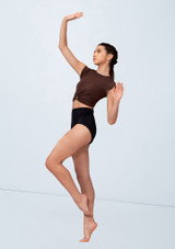 Weissman Matte Jersey O-Ring Crop Tee Praline 9 [Braun]