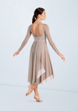 Weissman Mesh High-Low Midi Dress Latté 2 [Braun]