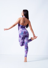 Alegra Gemusterter Lilien Neckholder-Catsuit