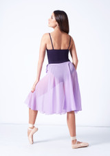 Mid-Calf Length Chiffon Skirt Lila Back [Violett]