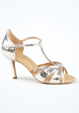 PortDance Pro 002 Leder Tanzschuh - 7 cm [Silber]