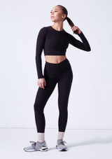 Move Dance Adalia Geripptes Cutout-Langarm-Top