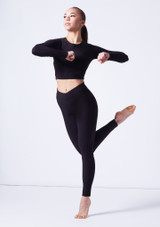 Move Dance Adalia Geripptes Cutout-Langarm-Top