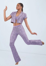 Weissman Sequin Short Sleeve Blazer Iris 6 [Violett]