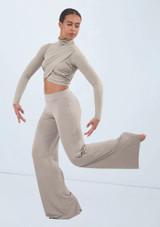 Weissman Wrap-Front Long Sleeve Top Latté 6542 [Braun]