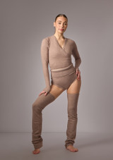 Skin Friendly Knit ballet wrap Pilz Front 4 [Braun]