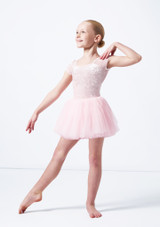 Bloch Mädchen Delilah Tutu Trikot mit Kurzarm Rosa Front 2 [Rosa]