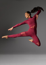 Jolista Radiance Catsuit mit Mesh-EinsÃ¤tzen Burgund [Rot]