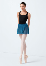 Bloch Zoe Bestickter Wickelrock Cerulean Front 2 [Blau]