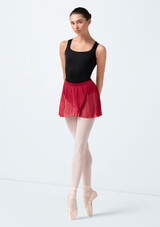 Bloch Zoe Bestickter Wickelrock Kirschrot Front [Rot]