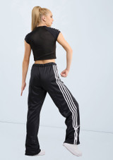 Weissman Sporty Tied-Sleeve Crop Top Schwarz [Schwarz]