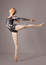 Move Dance Corrie Langarm-Trikot mit Blumenmuster Schwarz Front 3 [Schwarz]
