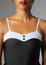 Jolista Manhattan Camisole Tuxedo Leotard Schwarz-WeiÃŸ 2 [Schwarz]