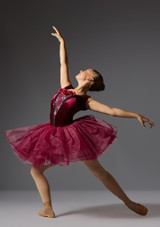 Jolista Rosengirlande Ballettkostüm Tiefrot 2 [Rot]