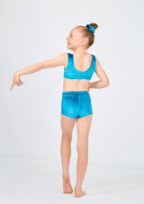 Alegra Girls Illume Velour Tanzshorts Pflaume Back 3 [Violett]