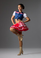 Jolista Rodeokönigin Kostüm Rot und blau Front 9 [Rot]