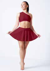 Alegra Shiny Scarlett Asymmetric Top Burgund Front 2 [Rot]