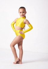 Alegra MÃ¤dchen Shiny Georgie Tanzslip mit hohem Bund Gelb Front 5 [Gelb]
