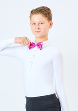 Alegra Fliege aus metallischem Stoff mit Gummiband Party Pink Front [Rosa]