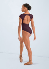 Mirella Trikot mit floraler Stickerei und kurzen Ärmeln Merlot Back 3 [Rot]