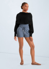 Mirella Warm-up Schal Schwarz Front [Schwarz]