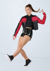 Weissman Striped Moto Jacket Schwarz-Rot 5 [Schwarz]